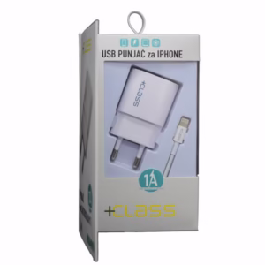 KUĆNI PUNJAČ +CLASS ZA APPLE IPHONE 2U1 1A+ KABEL USB NA LIGHTNING